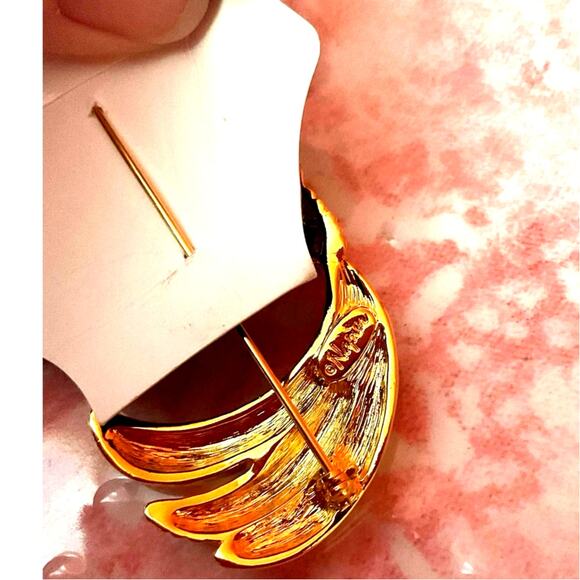 Vintage NAPIER Gold Brooch 80’s - Picture 3 of 8